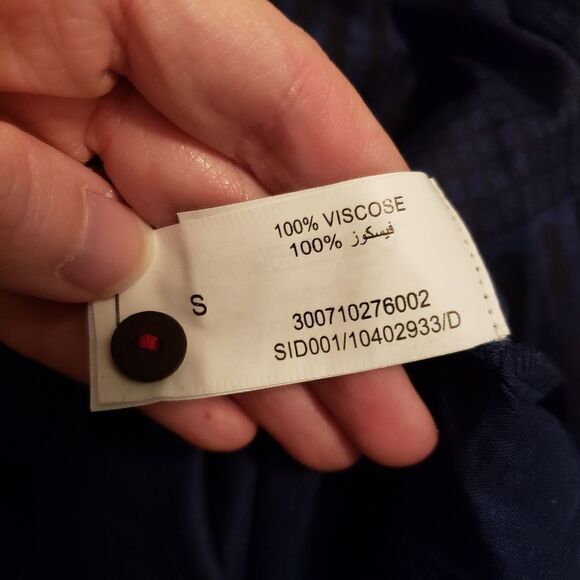 BOMBAY & PAISLEY BOHEMIAN NAVY BUTTON DOWN MIDI DRESS SIZE SMALL NWOT - Picture 7 of 7